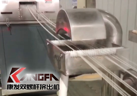 65高扭+PLC，尼龍加纖雙螺桿擠出機(jī)試機(jī)